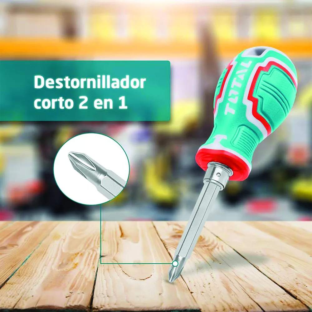 پیچ گوشتی یک سر چهارسو یک سر دو سو توتال مدل THT250216 سایز 180 میلی متر