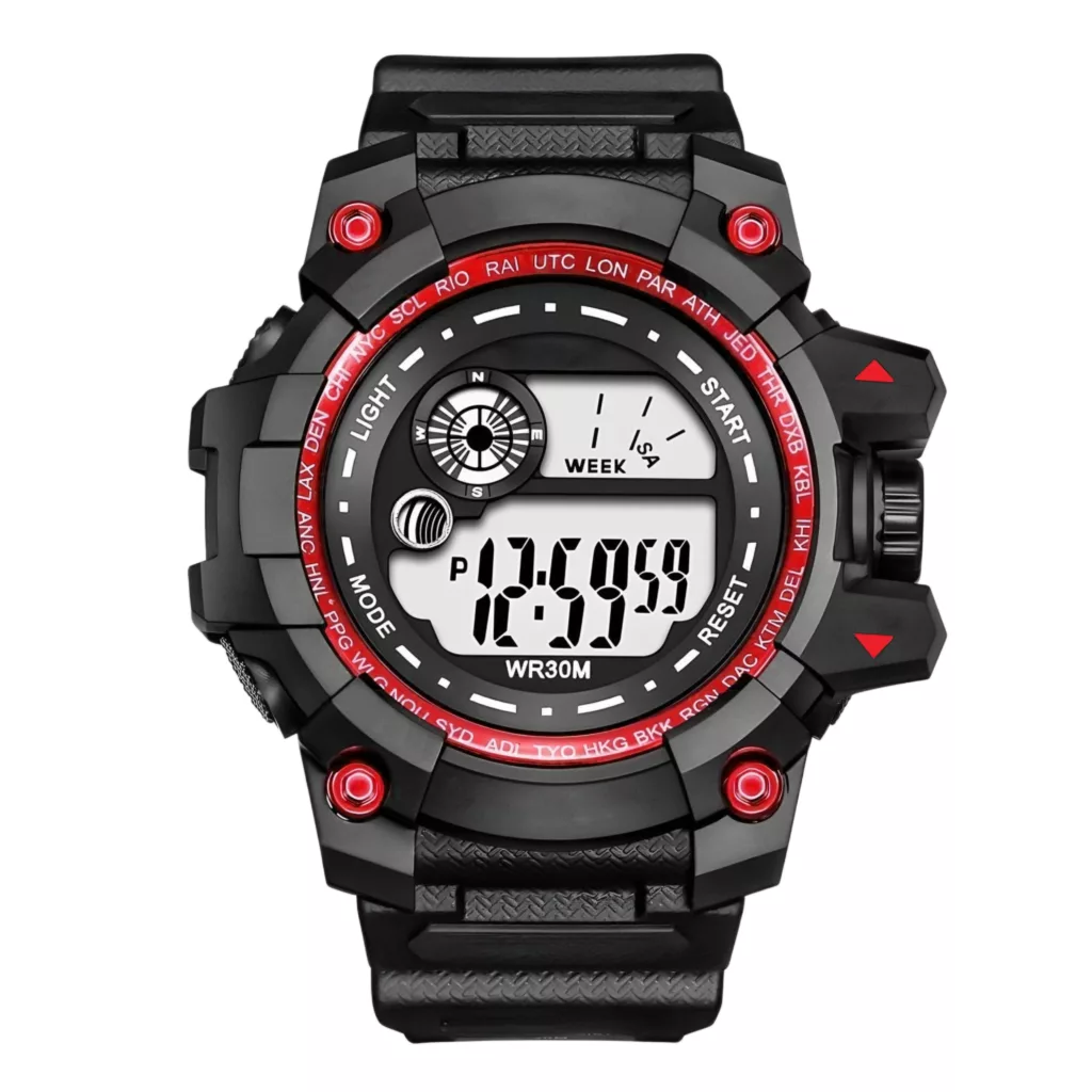 ساعت مچی دیجیتال مدل اسپرت تک زمانه کرنومتر دار کد 3