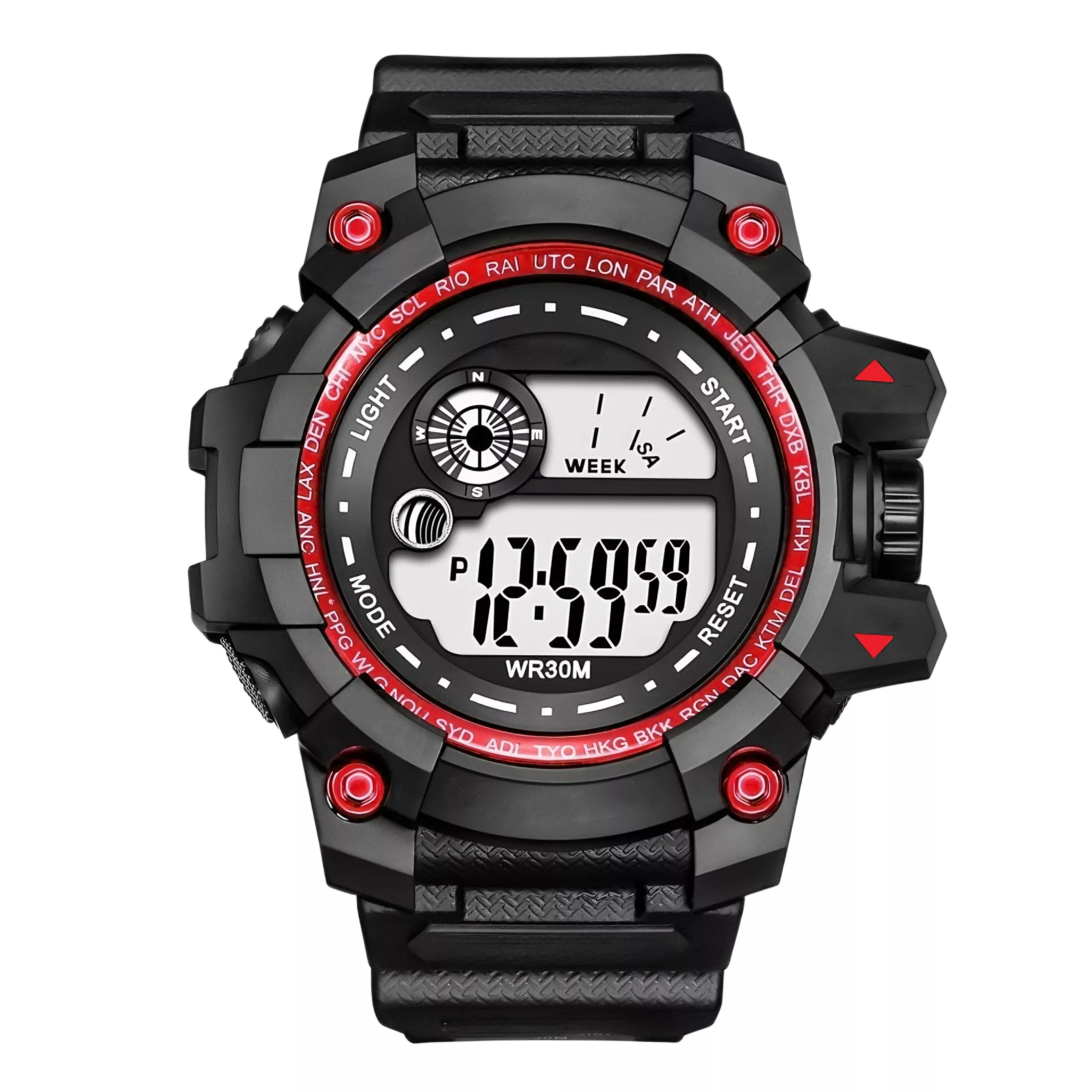 ساعت مچی دیجیتال مدل اسپرت تک زمانه کرنومتر دار کد 3