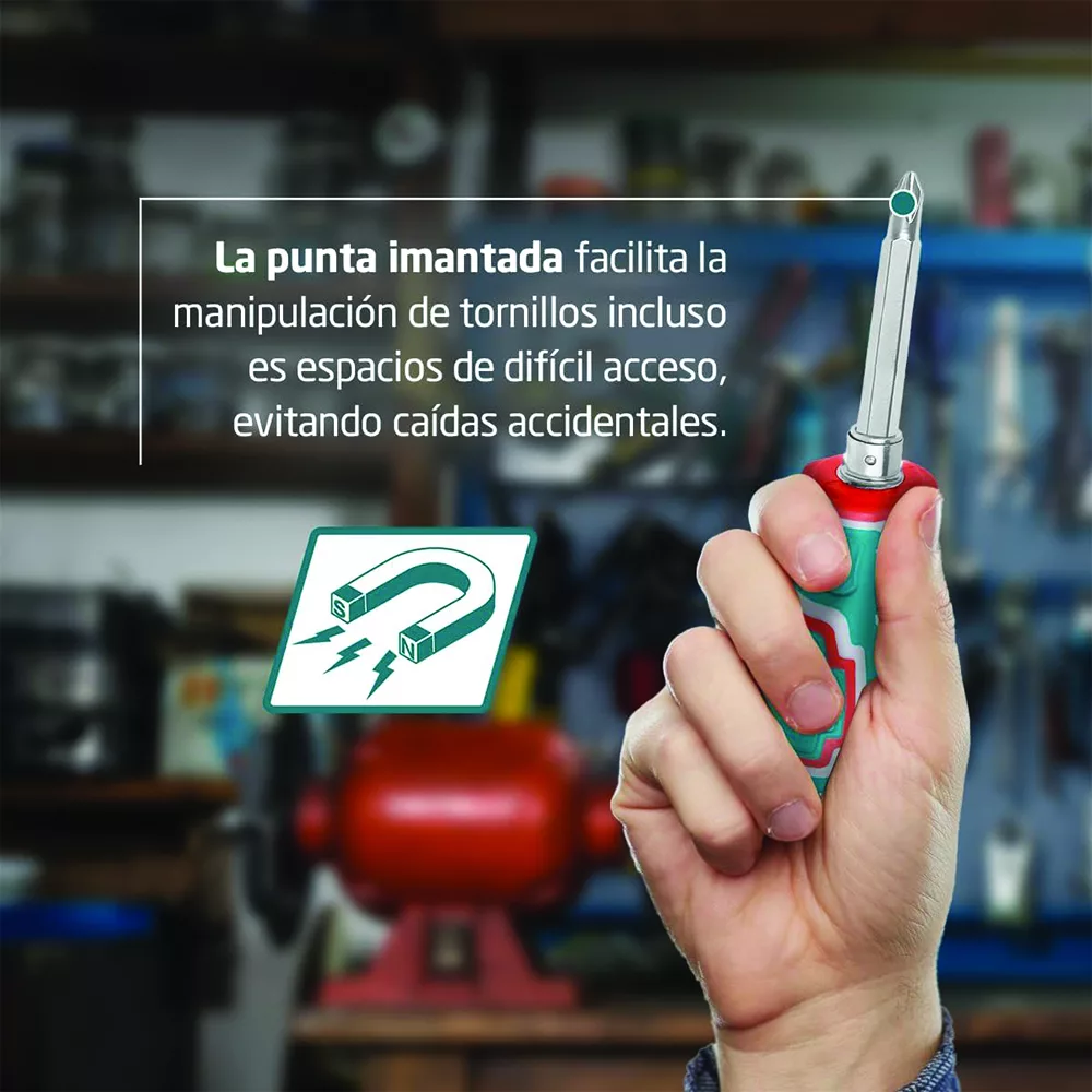 پیچ گوشتی یک سر چهارسو یک سر دو سو توتال مدل THT250216 سایز 180 میلی متر