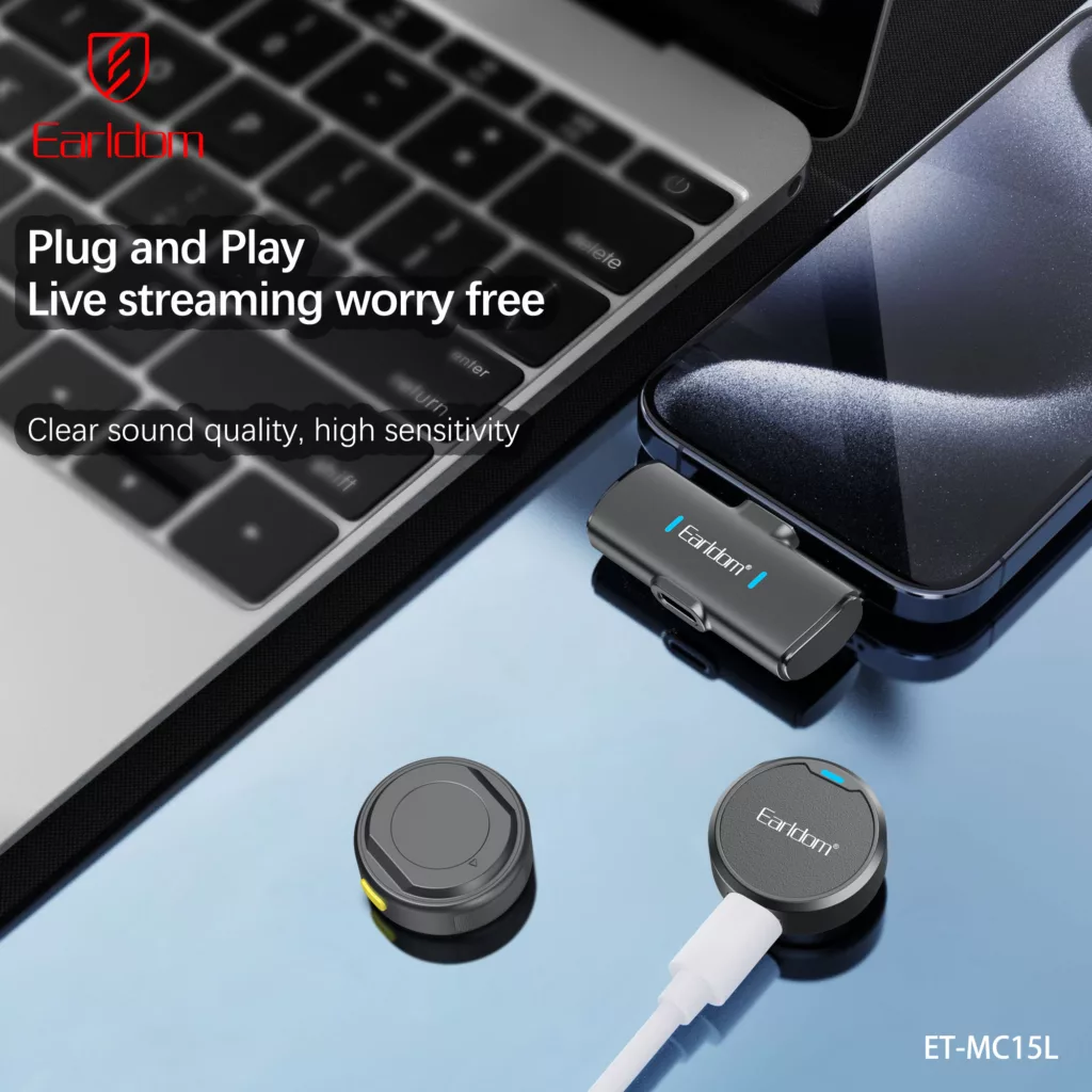 ست میکروفن بی سیم ارلدام مدل MC15L با درگاه اتصال لایتنینگ