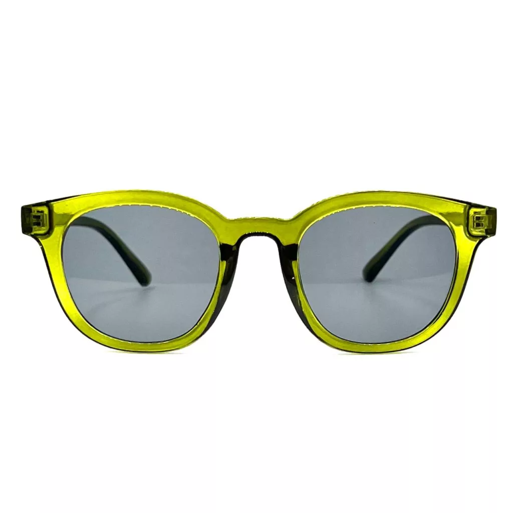 عینک آفتابی مدل گرد دسته کائوچو کریستال کد GNTL-GRN