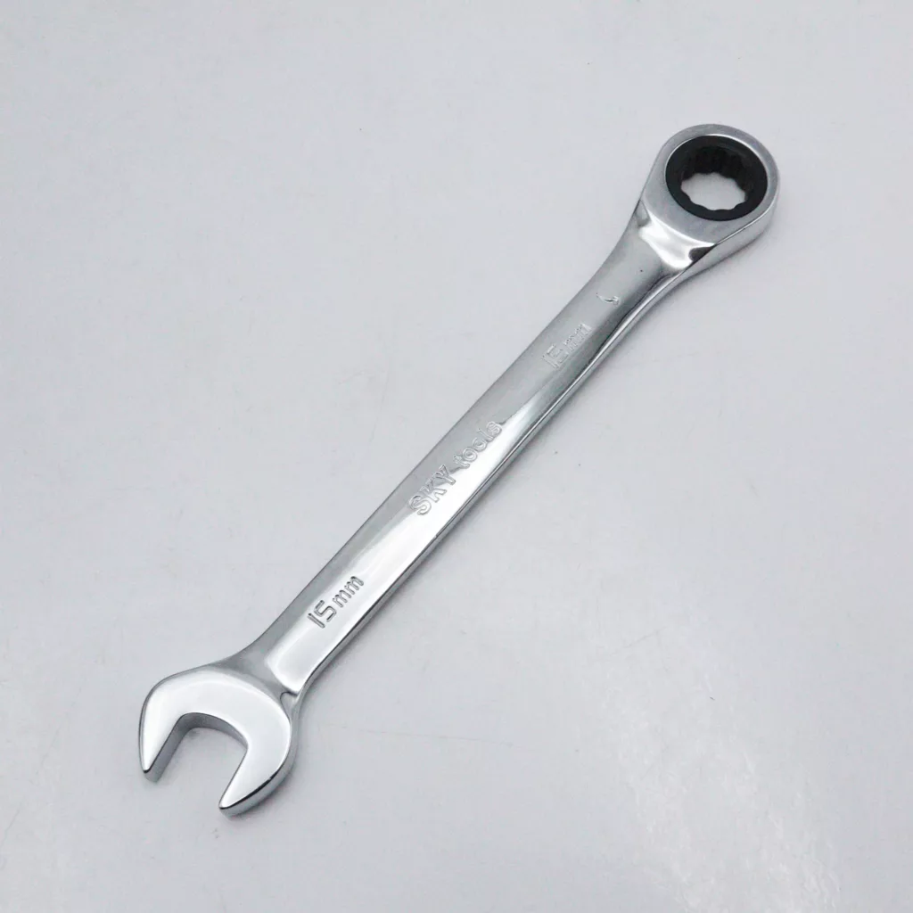 آچار یکسر تخت و یکسر رینگی اسکای جغجغه ای مدل YP-SIZE015 سایز 15 میلی متر