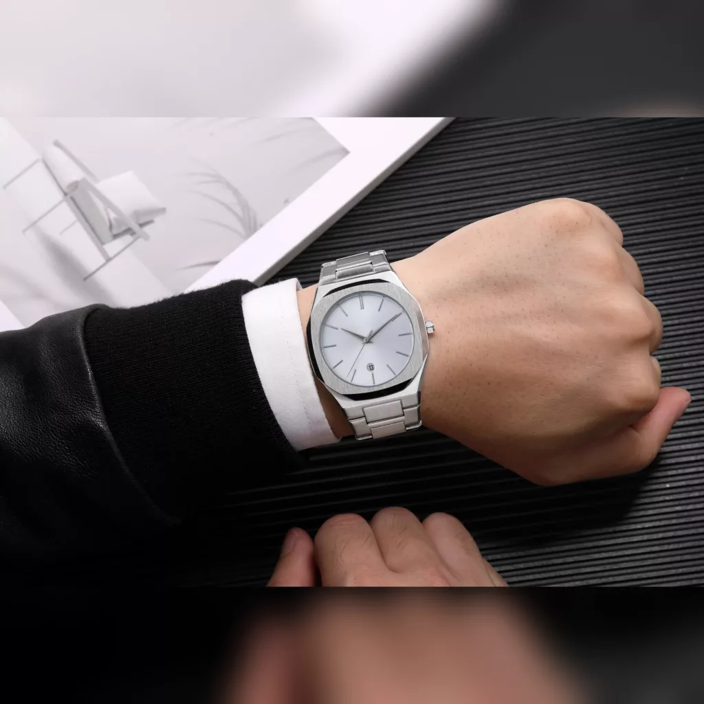 ساعت مچی عقربه‌ای کوارتز مردانه مدل کلاسیک لوکس دیت جاست بند استیل کد 1