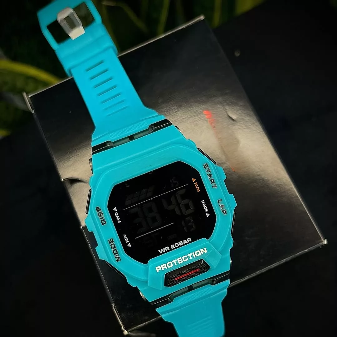 ساعت مچی دیجیتال مدل اسپرت تک زمانه بند رابر کرنوگراف کد GDB200.5