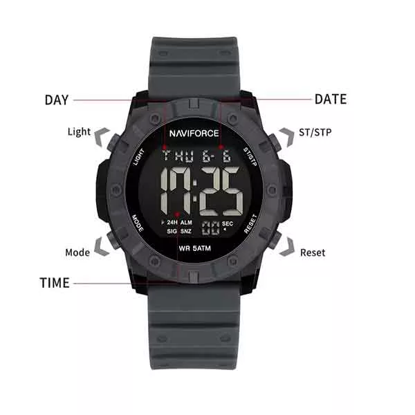 ساعت مچی دیجیتال مردانه نیوی فورس مدل NF7110 B/GY/GY