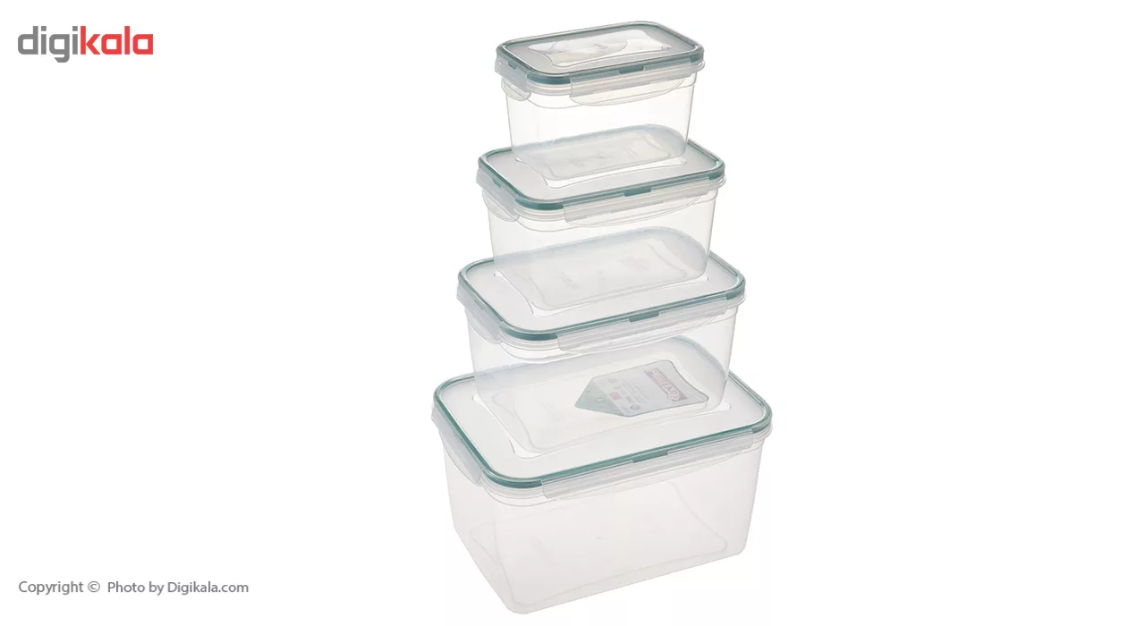 ست ظرف نگهدارنده 4 پارچه ایراک پلاستیک مدل LC355