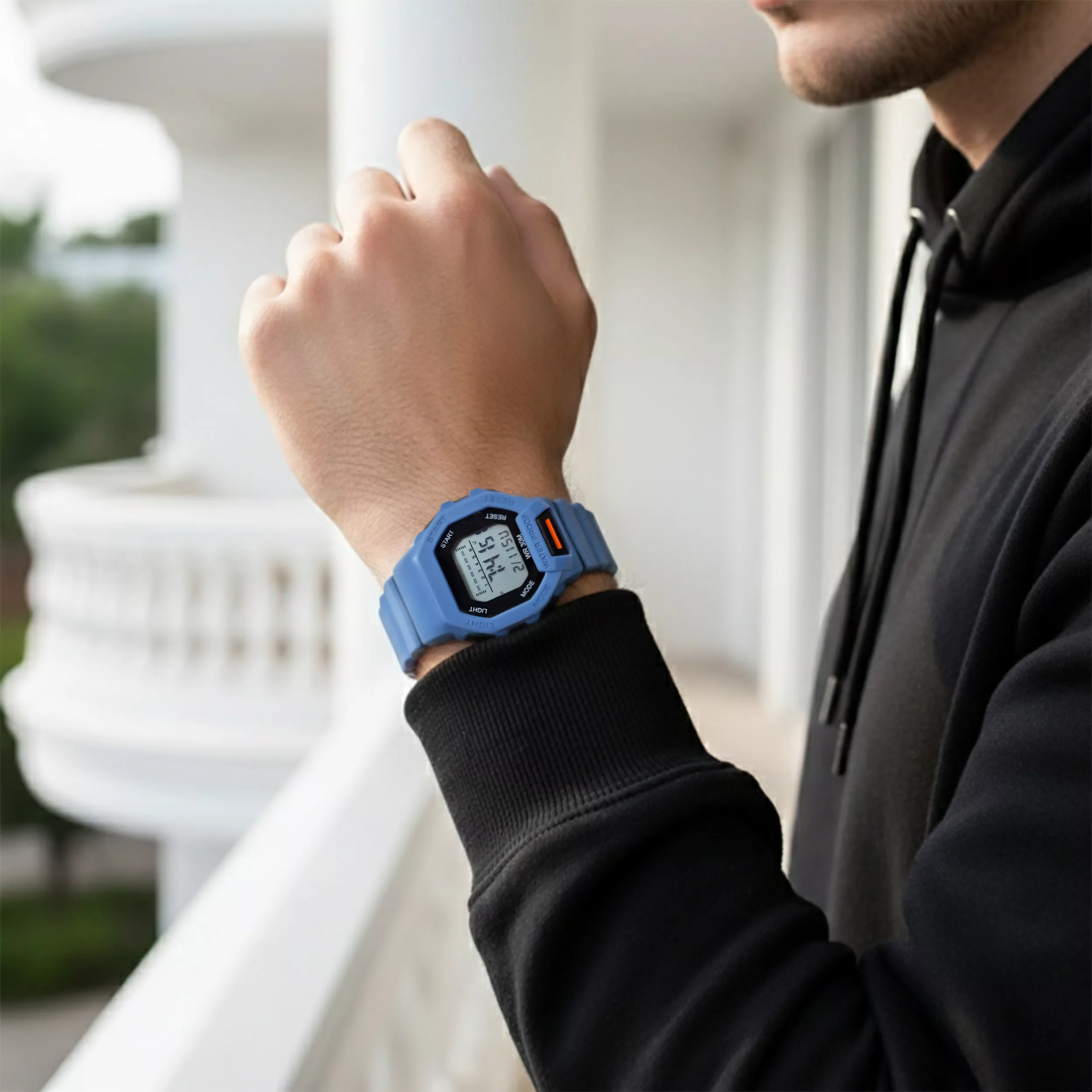 ساعت مچی دیجیتال مدل تک زمانه بند پیو کرنومتر دار کد a