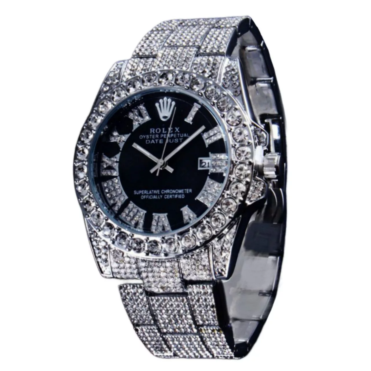 ساعت مچی عقربه‌ای مردانه  مدل دیت جاست نگینی کد 04