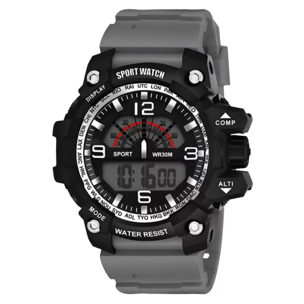 ساعت مچی دیجیتال مردانه مدل اسپرت تک زمانه کرنوگراف بند پیو کد S1