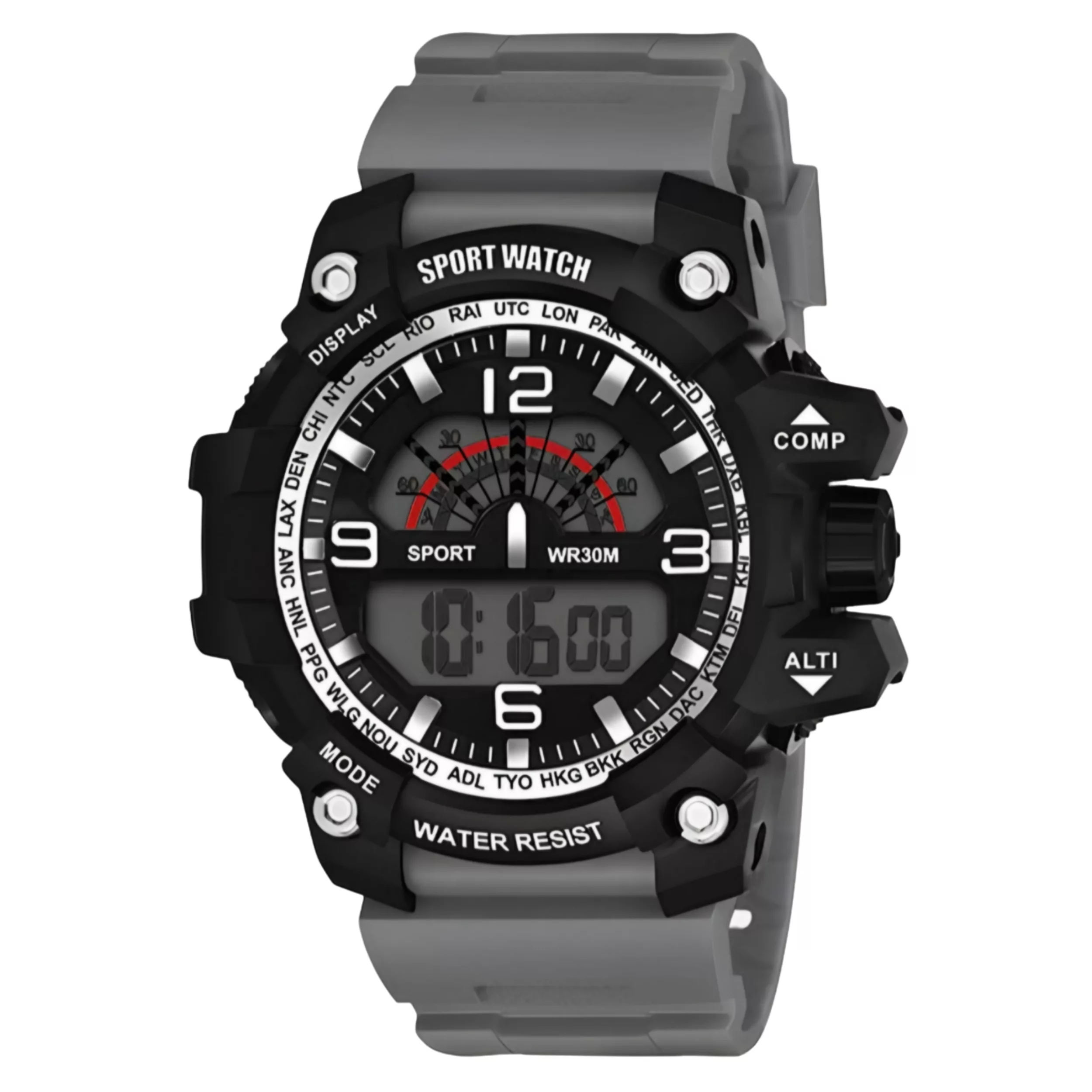 ساعت مچی دیجیتال مردانه مدل اسپرت تک زمانه کرنوگراف بند پیو کد S1