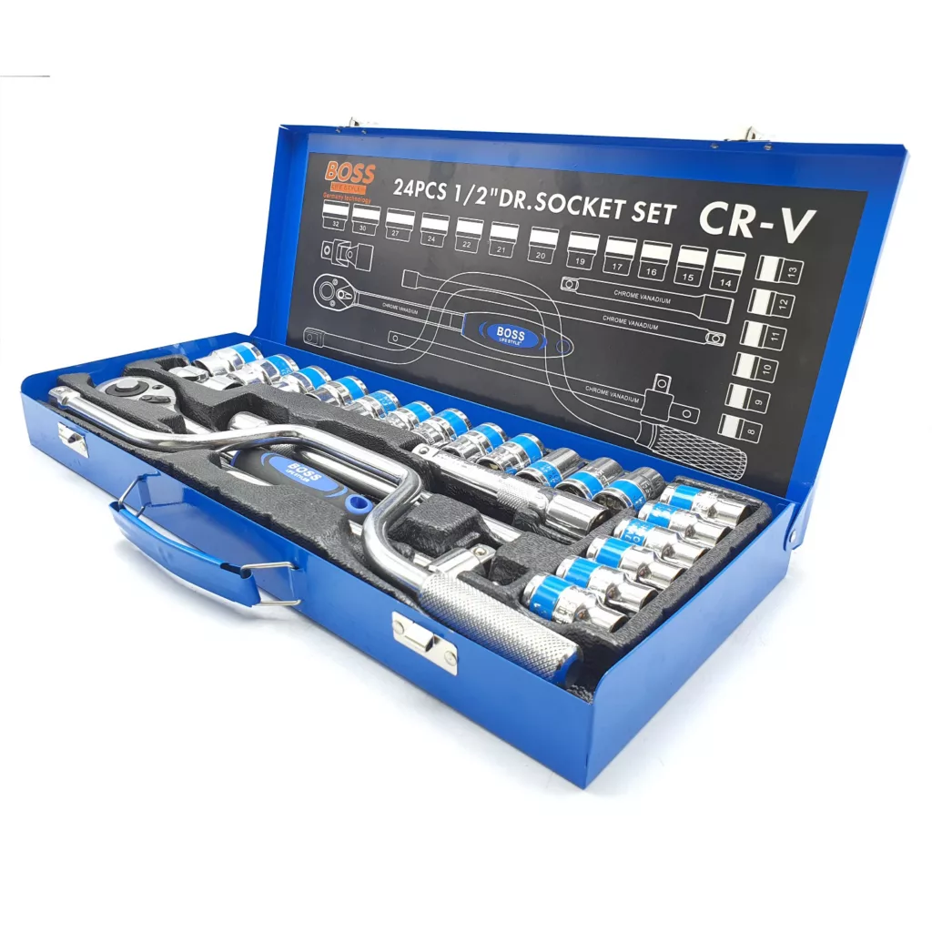 آچار بکس جغجغه ای باس مدل 24PCS-CR-V مجموعه 24 عددی