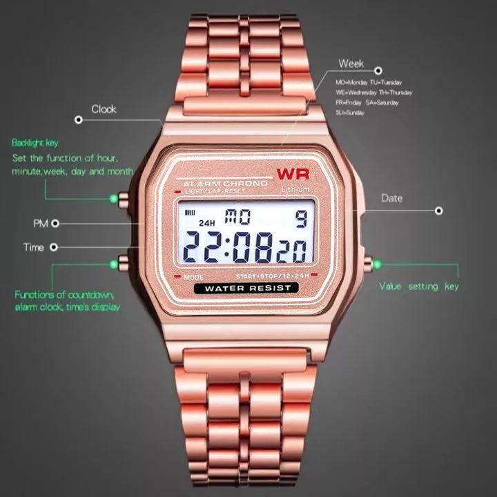 ساعت مچی دیجیتال مدل نوستالژیک کد CA-RO1