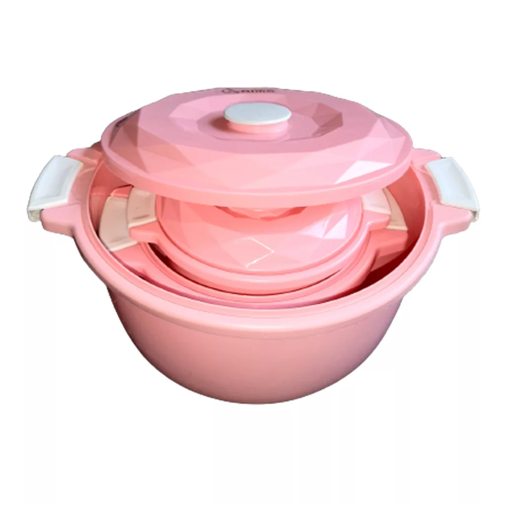 ظرف نگهدارنده مدل قابلمه طرحدار آلما بسته 3 عددی