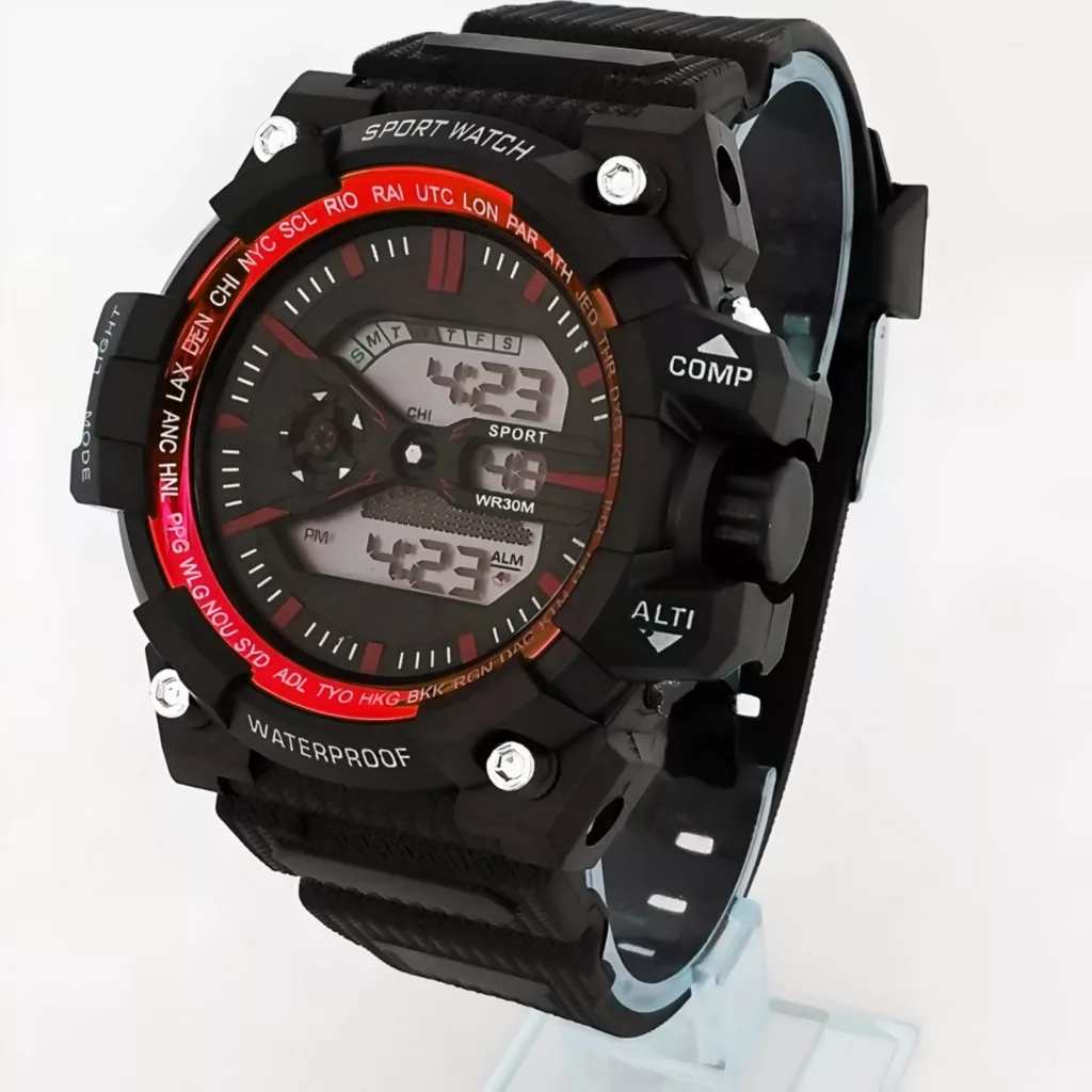 ساعت مچی دیجیتال مدل اسپرت تک زمانه کرنوگراف بند پیو کد S4