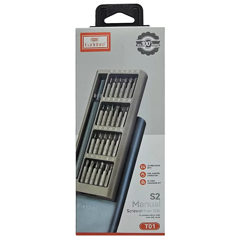 پیچ گوشتی ارلدام مدل ET-T01 S2 بسته 24 عددی