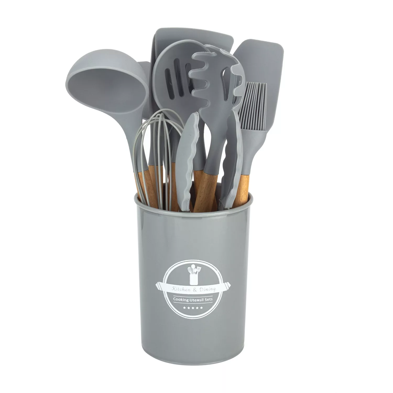 سرویس کفگیر و ملاقه 10 پارچه مدل سیلیکونی رنگی کد 1001