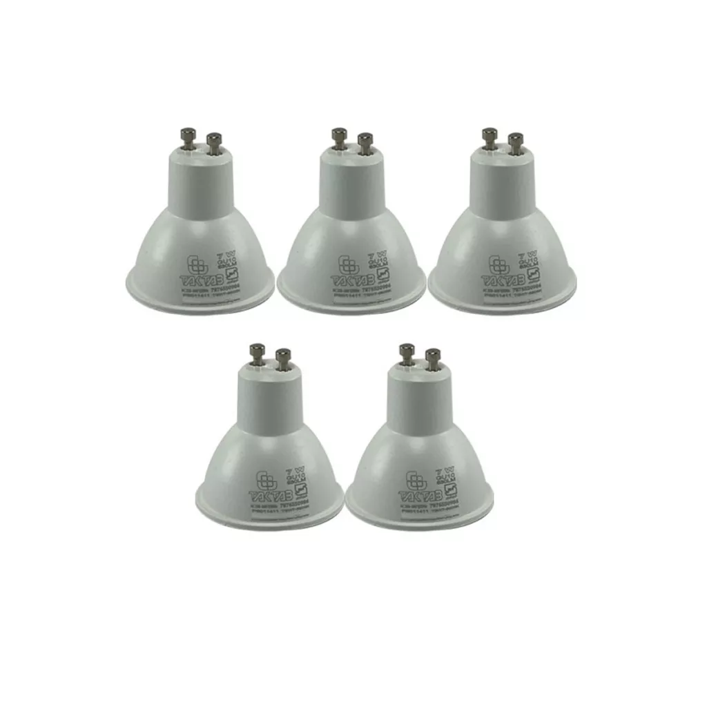 لامپ ال ای دی 7 وات تک تاب مدل هالوژنی GU10 بسته 5 عددی