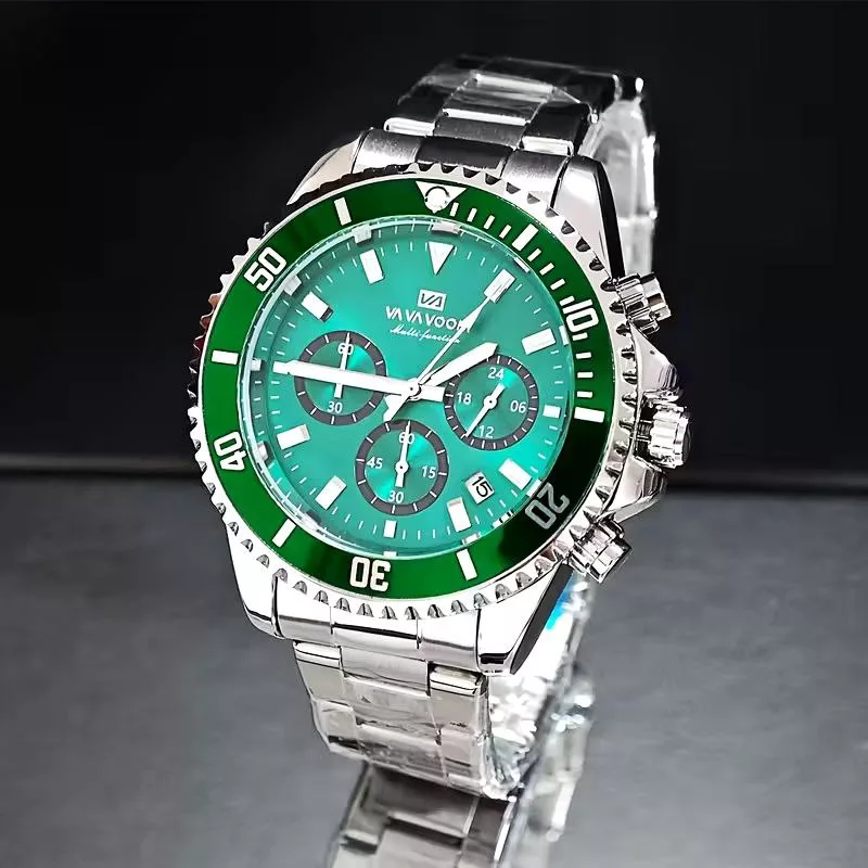 ساعت مچی عقربه‌ای کوارتز مردانه وا وا ووم مدل سه موتور فعال کورنوگراف قاب تاچیمتر کد 004