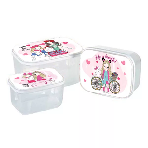 ظرف نگهدارنده زیبا مدل مستطیلی کد 7 مجموعه 3 عددی