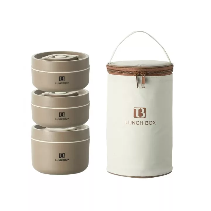 ظرف غذا مدل دایره ای مجموعه سه عددی به همراه کیف