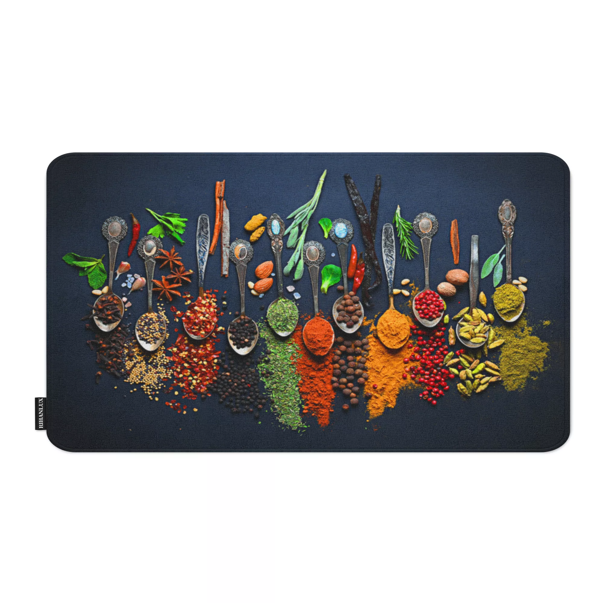 پادری ریحانلوکس مدل مستطیل طرح ادویه جات کد PADARI-A19 سایز 70x50 سانتی‌متر مناسب برای فضای بیرونی