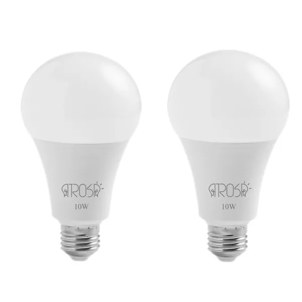 لامپ ال ای دی 10 وات آتروسا مدل حبابی پایه E27 مجموعه دو عددی