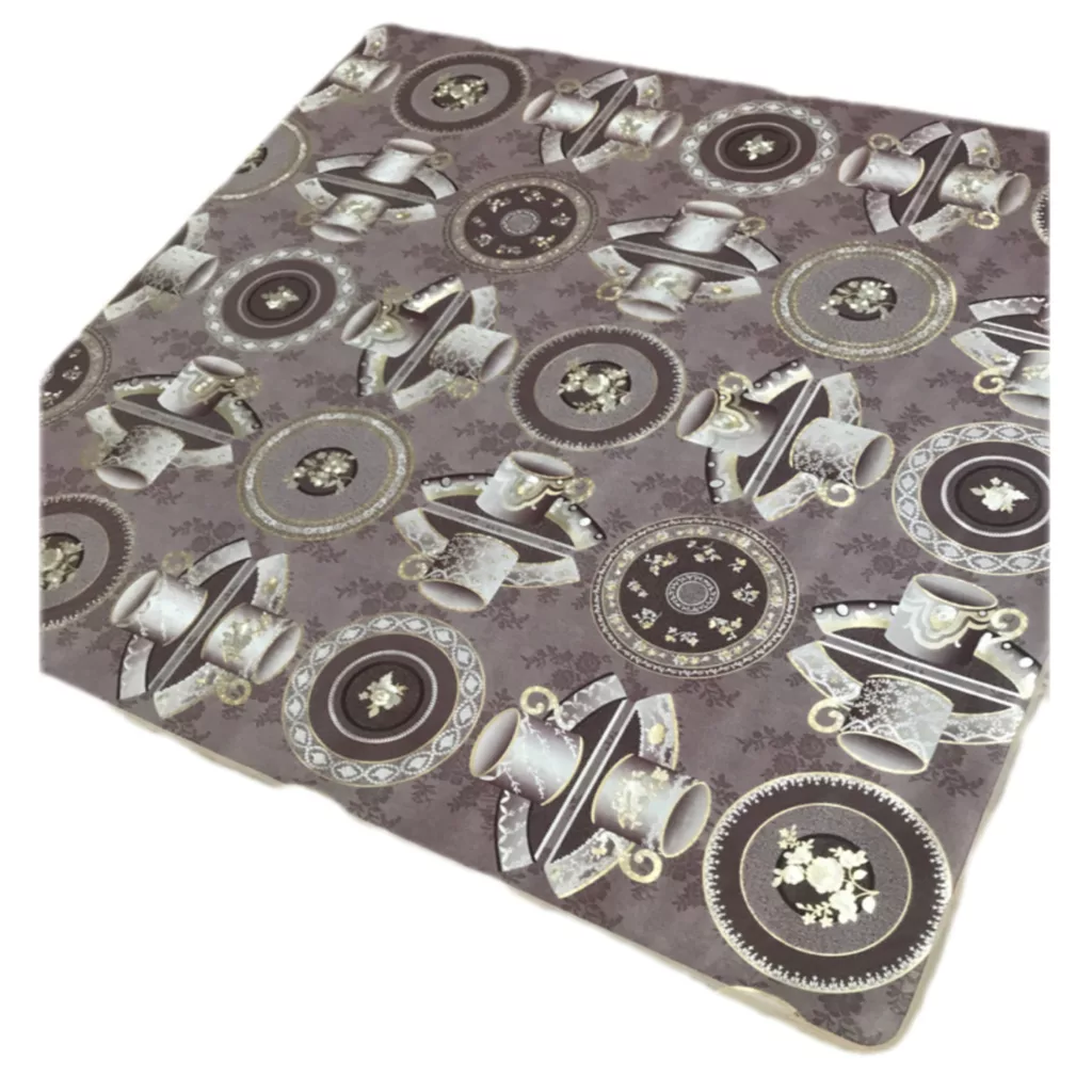 سفره 4 نفره مدل لوتوس طرح پشت نخی سایز 100×100 سانتی متر کد 05