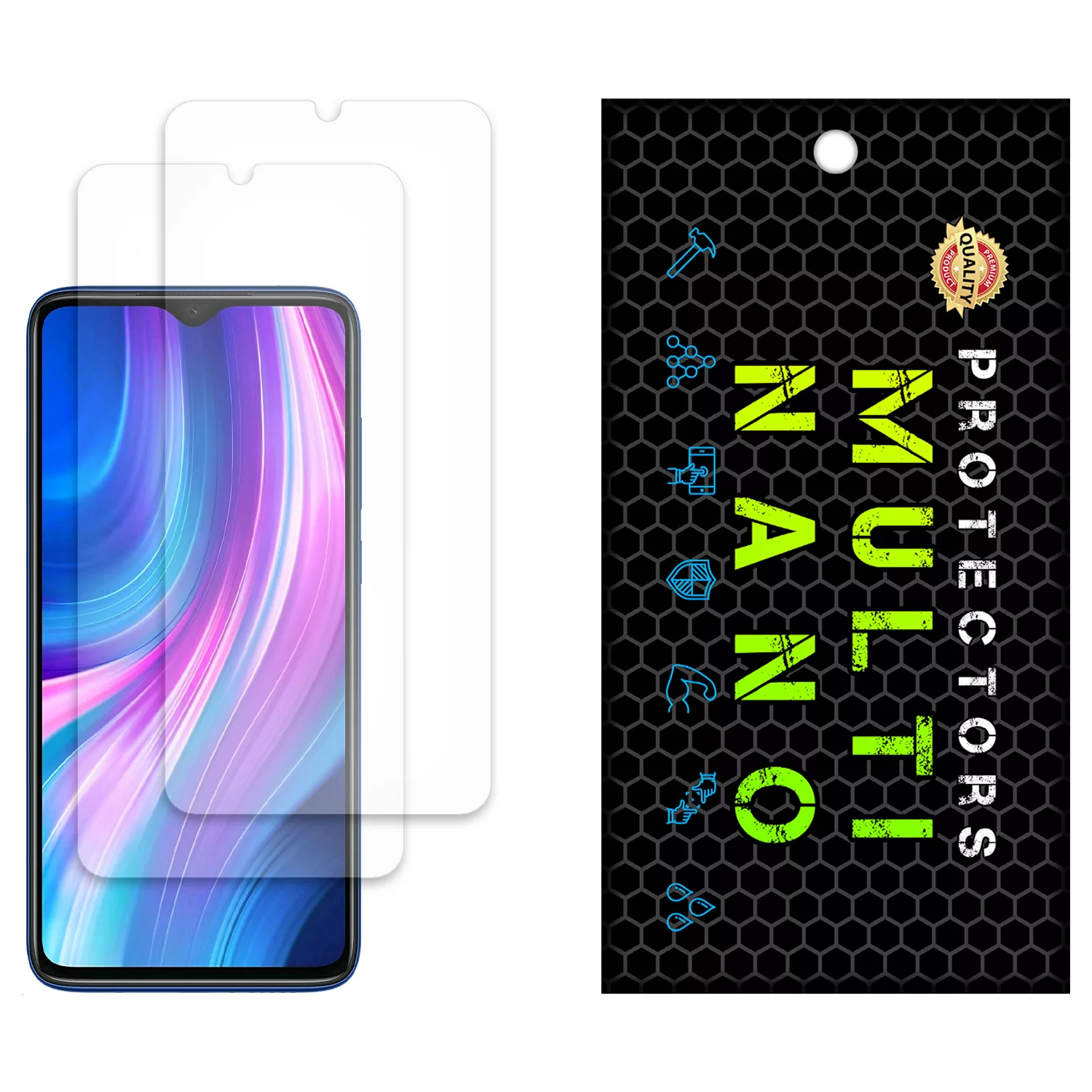 محافظ صفحه نمایش مات مولتی نانو مدل X-S2M مناسب برای گوشی موبایل شیائومی Redmi Note 8 Pro بسته دو عددی
