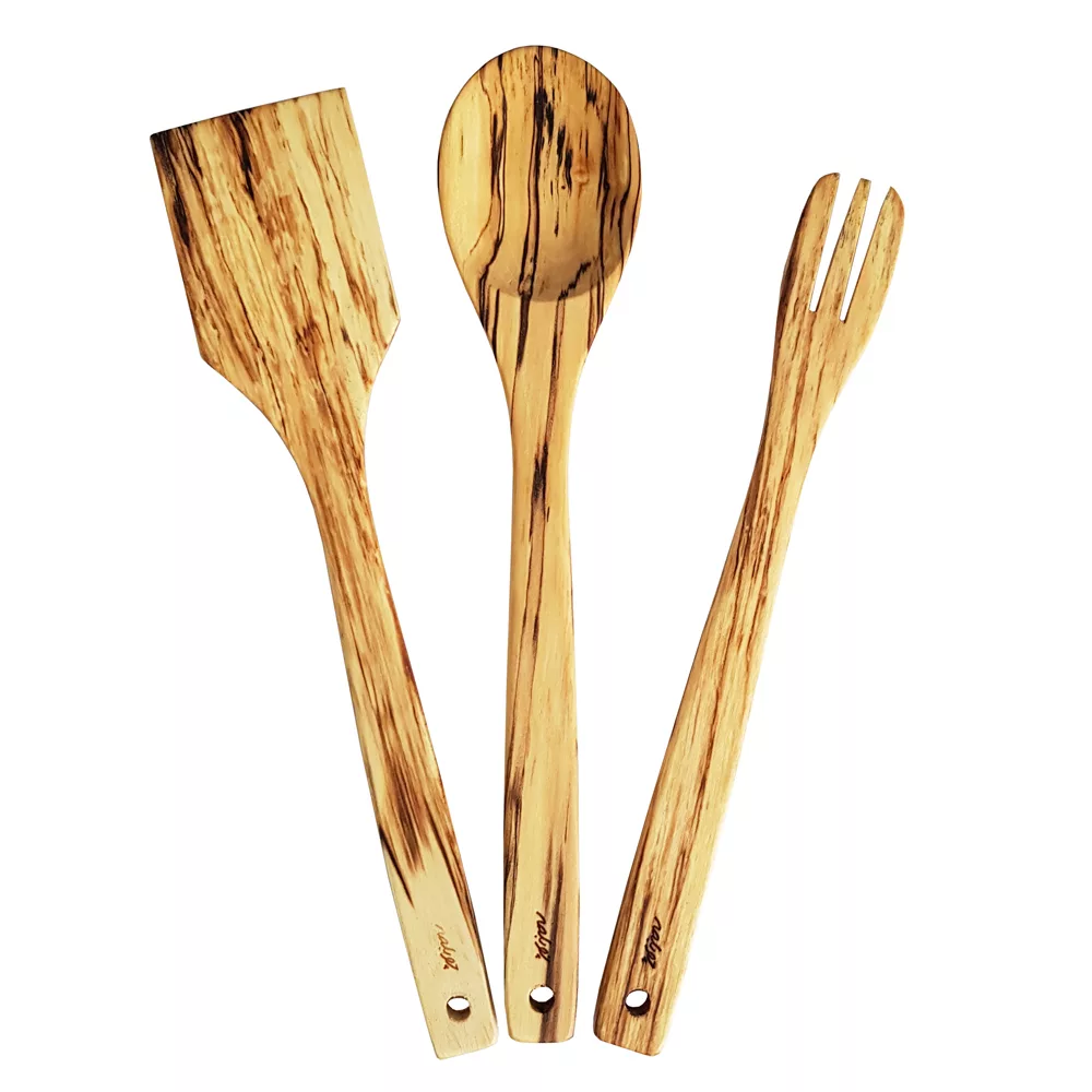 سرویس کفگیر و ملاقه 3 پارچه چوبلمه مدل افرا