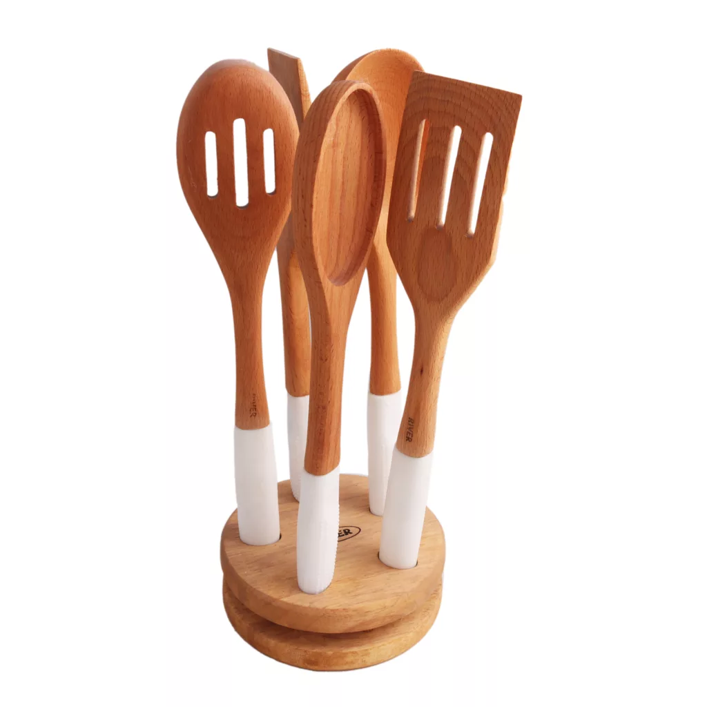 سرویس کفگیر و ملاقه 6 پارچه ریور مدل پایه دار