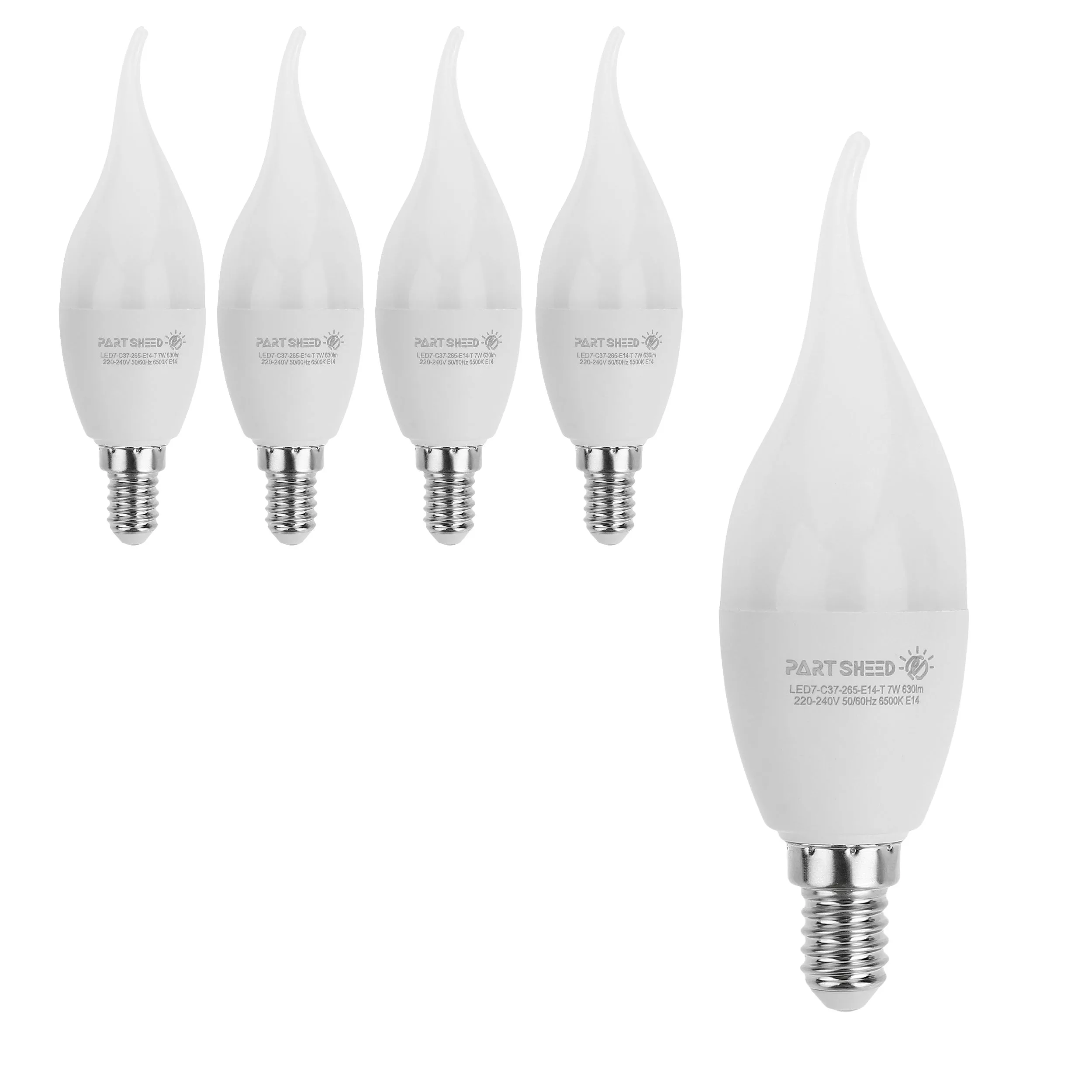 لامپ ال ای دی 7 وات پارت شید مدل Day Light پایه E14 بسته 5 عددی