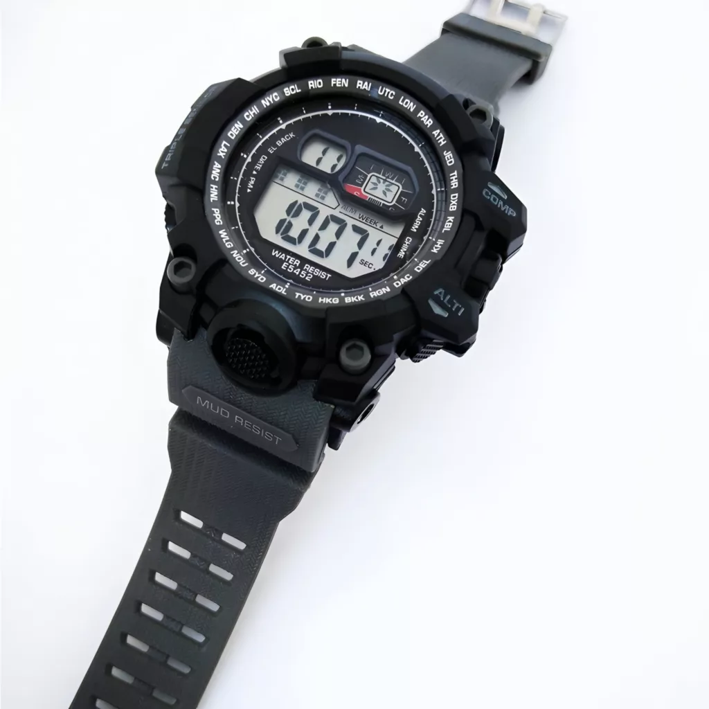 ساعت مچی دیجیتال مدل تک زمانه کرنوگراف بند پیو کد EM3