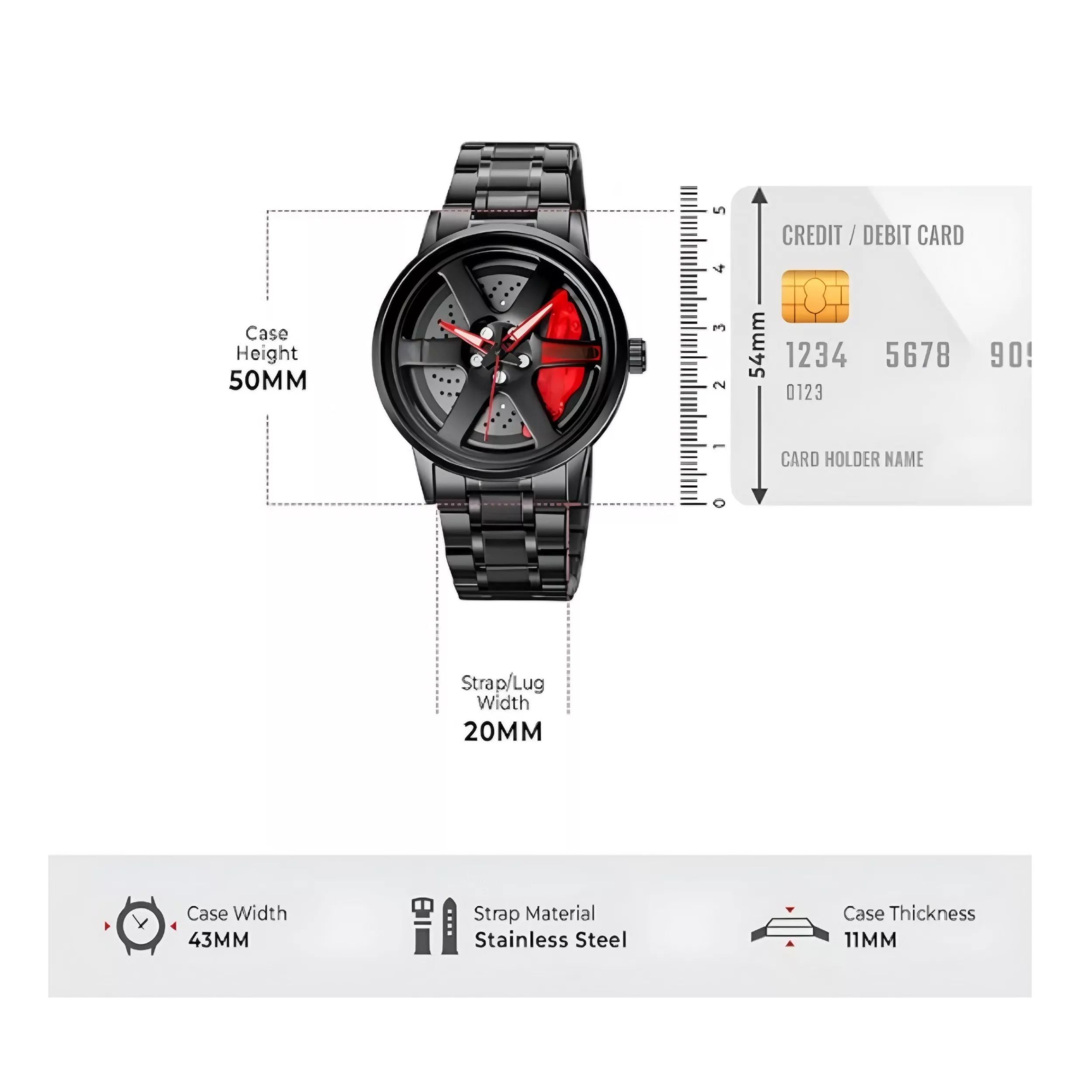ساعت مچی عقربه‌ای کوارتز مردانه مدل اسپرت صفحه رینگ چرخان کد B