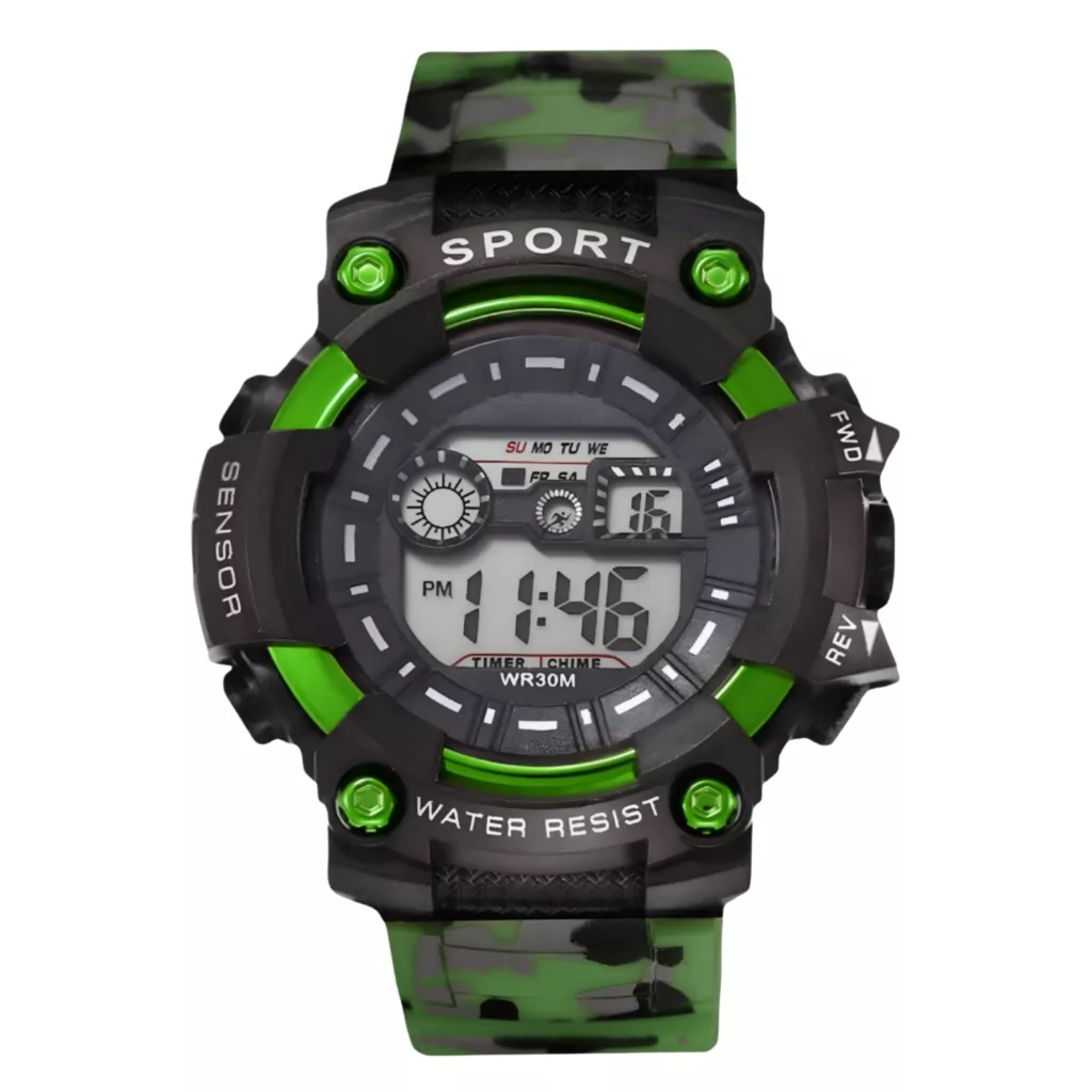 ساعت مچی دیجیتال مردانه مدل اسپرت تک زمانه بند پیو ارتشی کد ۲