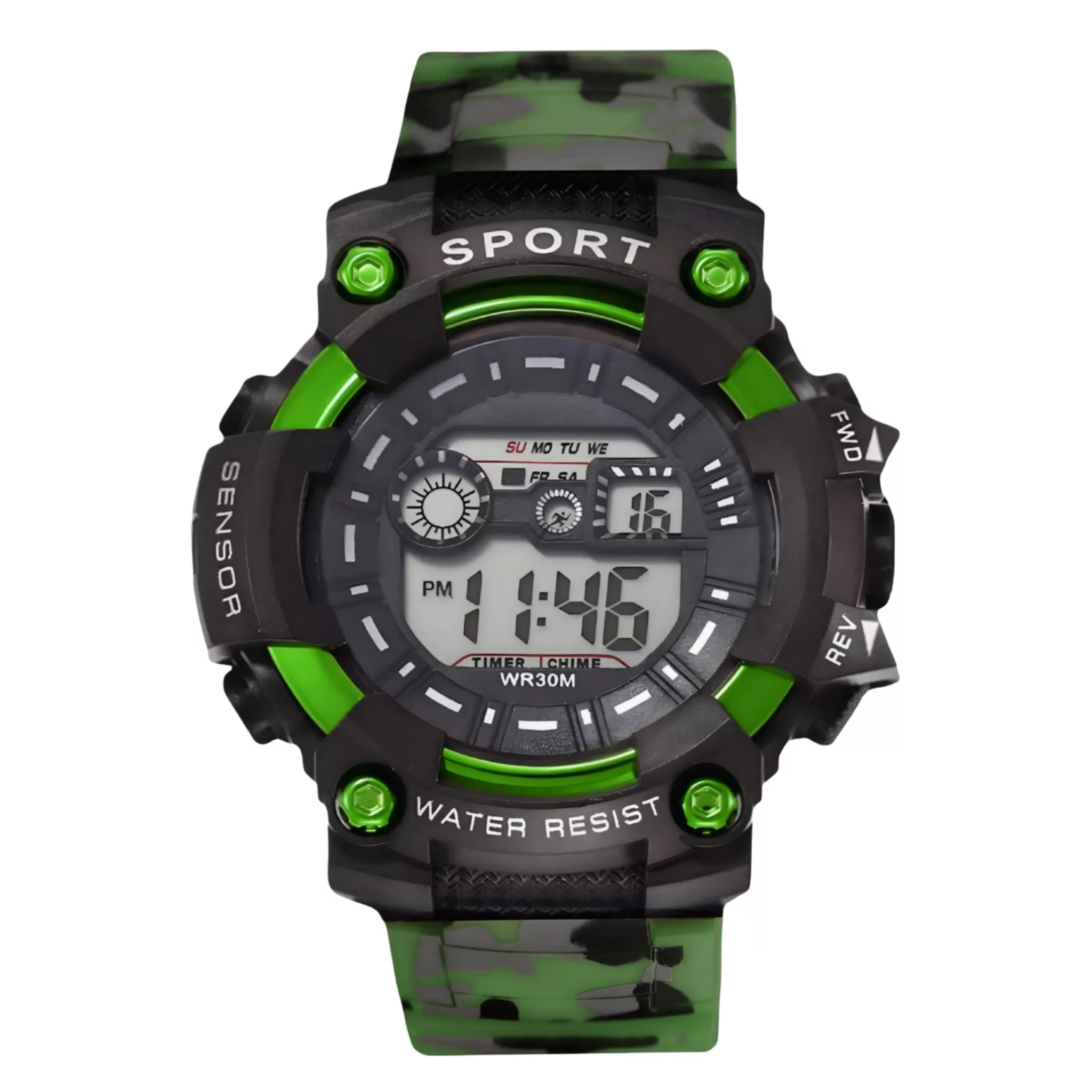 ساعت مچی دیجیتال مردانه مدل اسپرت تک زمانه بند پیو ارتشی کد ۲