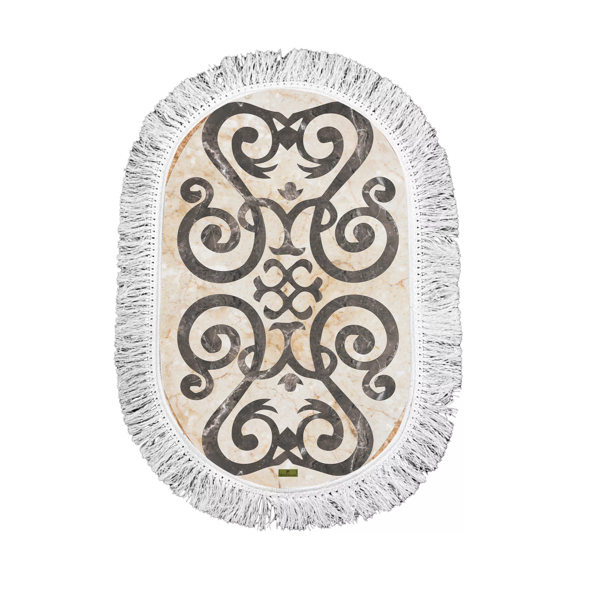 پادری ریحانلوکس مدل بیضی کد PB18 سایز 80*50 سانتی متر