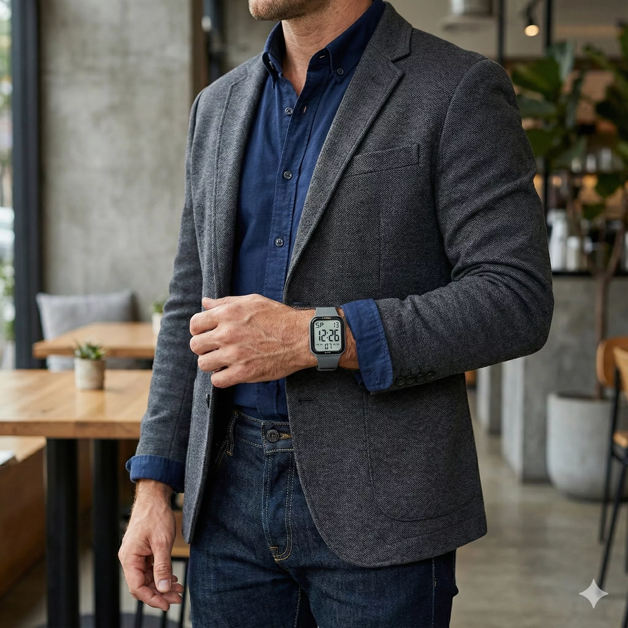 ساعت مچی دیجیتال لاسیکا مدل اسپرت تک زمانه کرنوگراف بند پیو کد L5