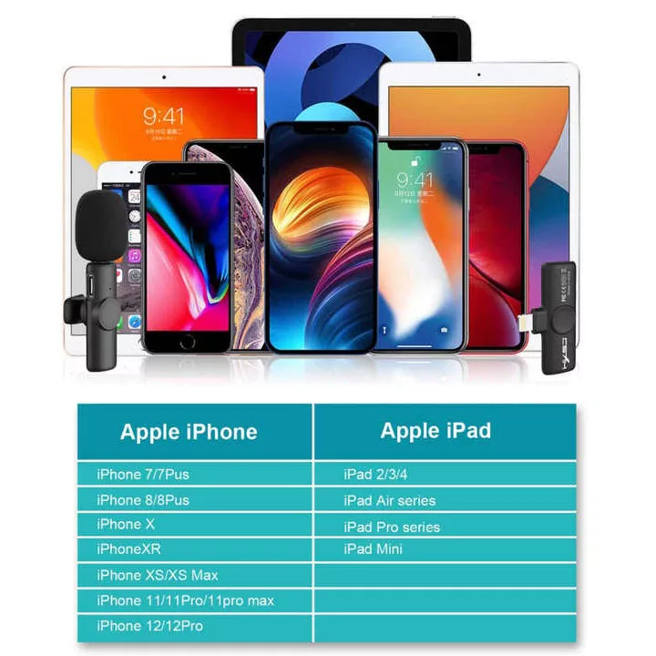 میکروفن یقه ای اچ اکس اس جی مدل F18 با درگاه اتصال لایتنینگ