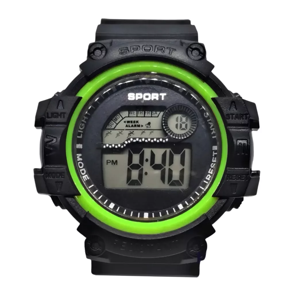 ساعت مچی دیجیتال مدل تک زمانه بند پیو کرنومتر دار کد a1