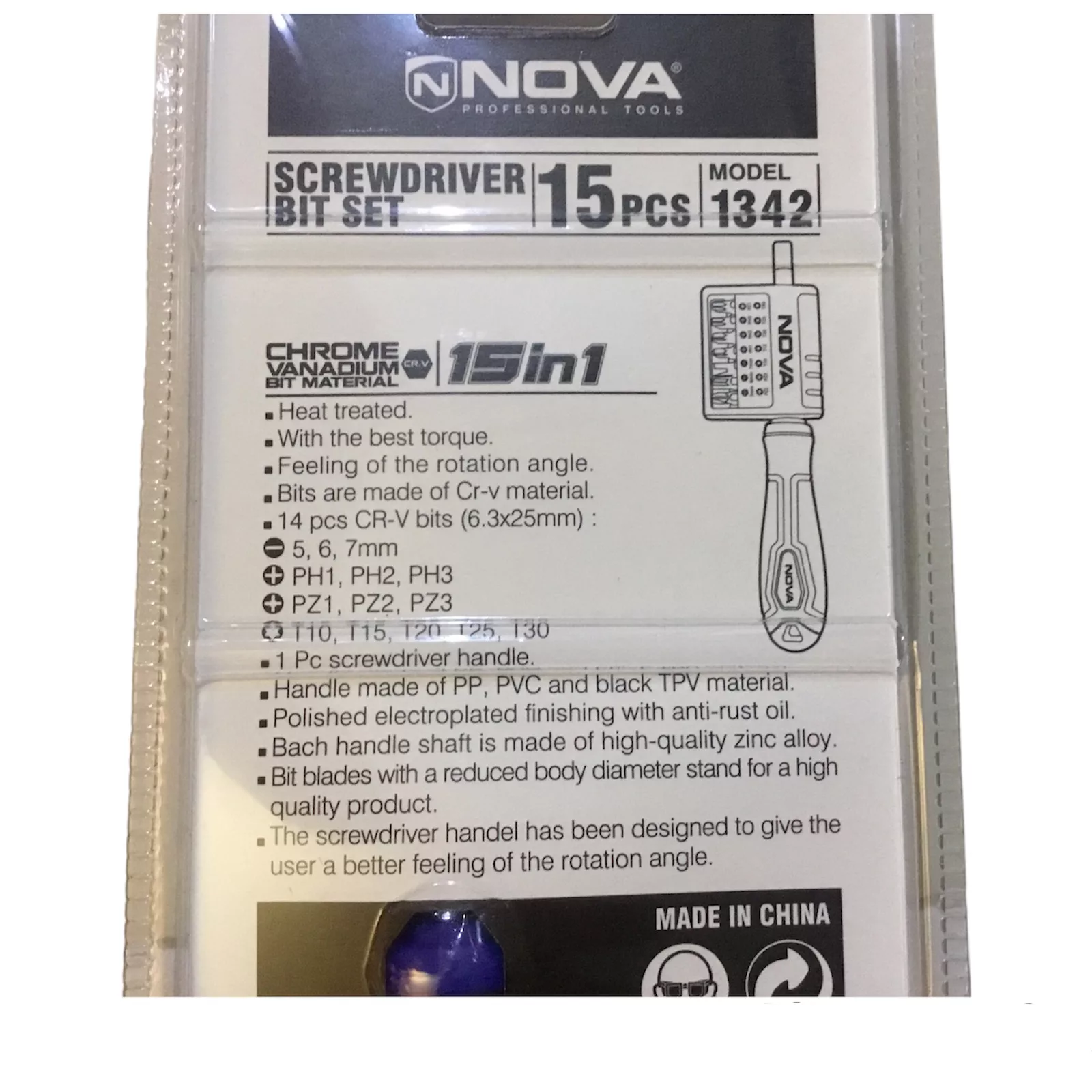 سری پیچ گوشتی نووا مدل 1342 کد aw مجموعه 15 عددی