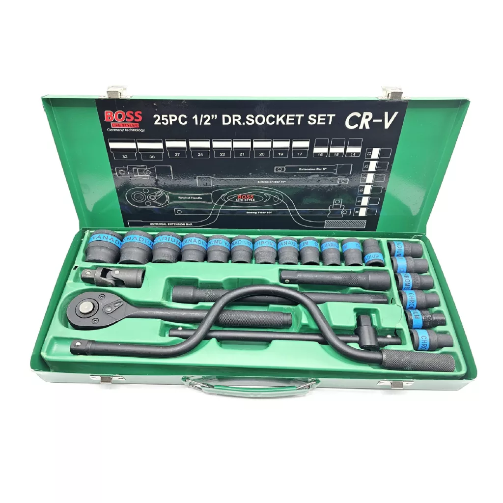 جعبه بکس فشار قوی صنعتی باس مدل 25PCS مجموعه 25 عددی