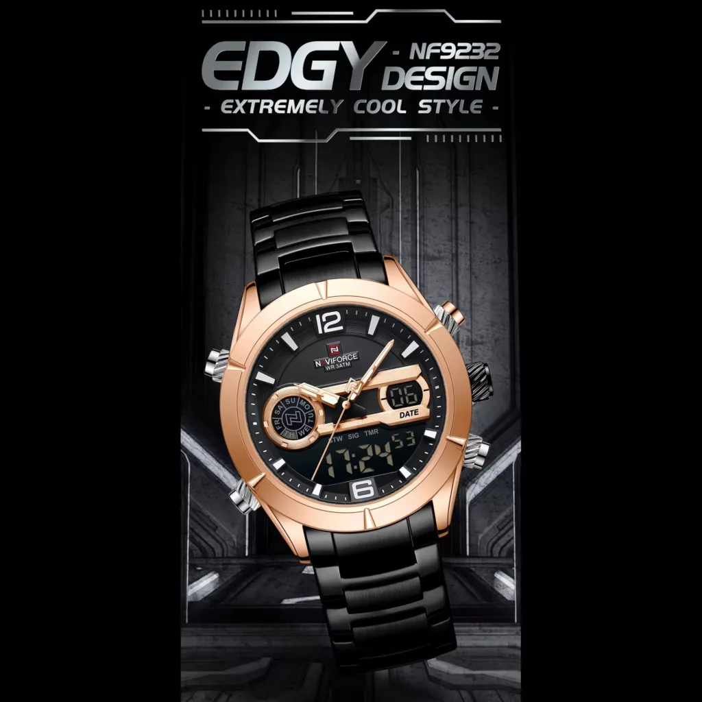 ساعت مچی عقربه‌ای کوارتز مردانه نیوی فورس مدل 9232RGBB