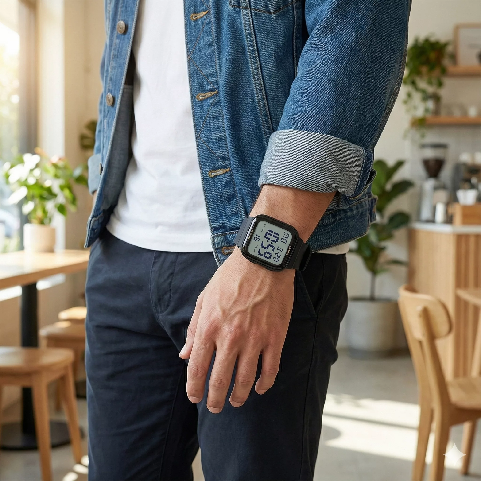 ساعت مچی دیجیتال لاسیکا مدل اسپرت تک زمانه کرنوگراف بند پیو کد L3