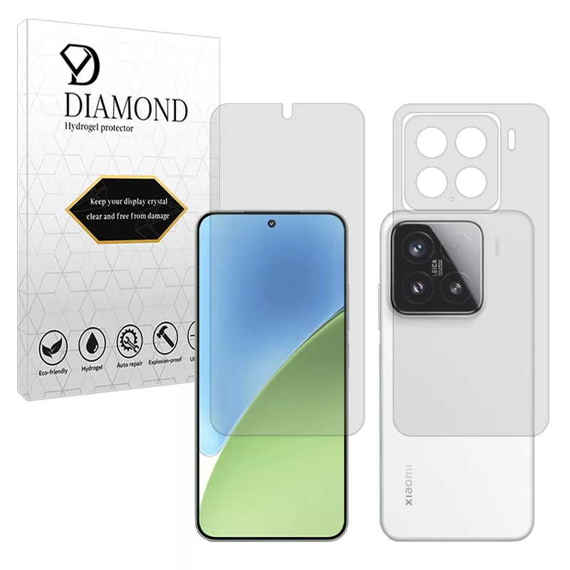 محافظ صفحه نمایش مات دیاموند مدل Tough مناسب برای گوشی موبایل شیائومی 15 به همراه محافظ پشت گوشی