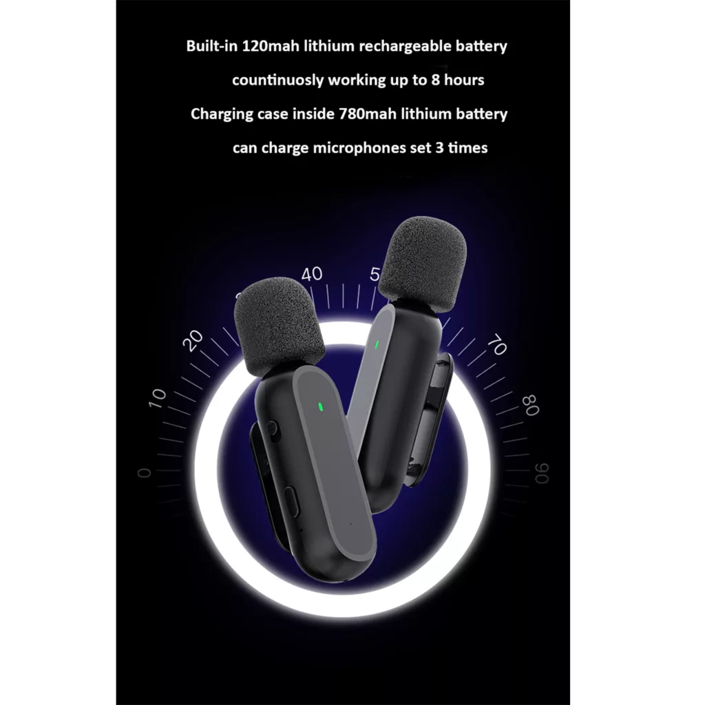 میکروفن یقه ای بی سیم مدل K61 Dual Lightning بسته 2 عددی