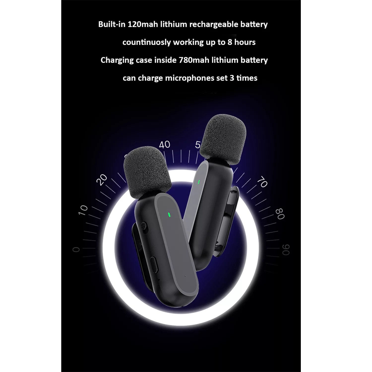 میکروفن یقه ای بی سیم مدل K61 Dual Lightning بسته 2 عددی