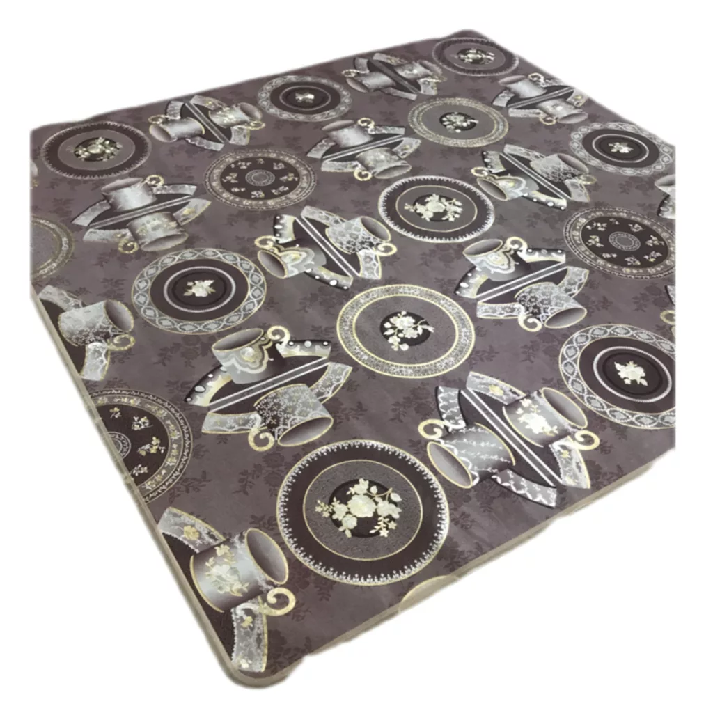 سفره 4 نفره مدل لوتوس طرح پشت نخی سایز 100×100 سانتی متر کد 05