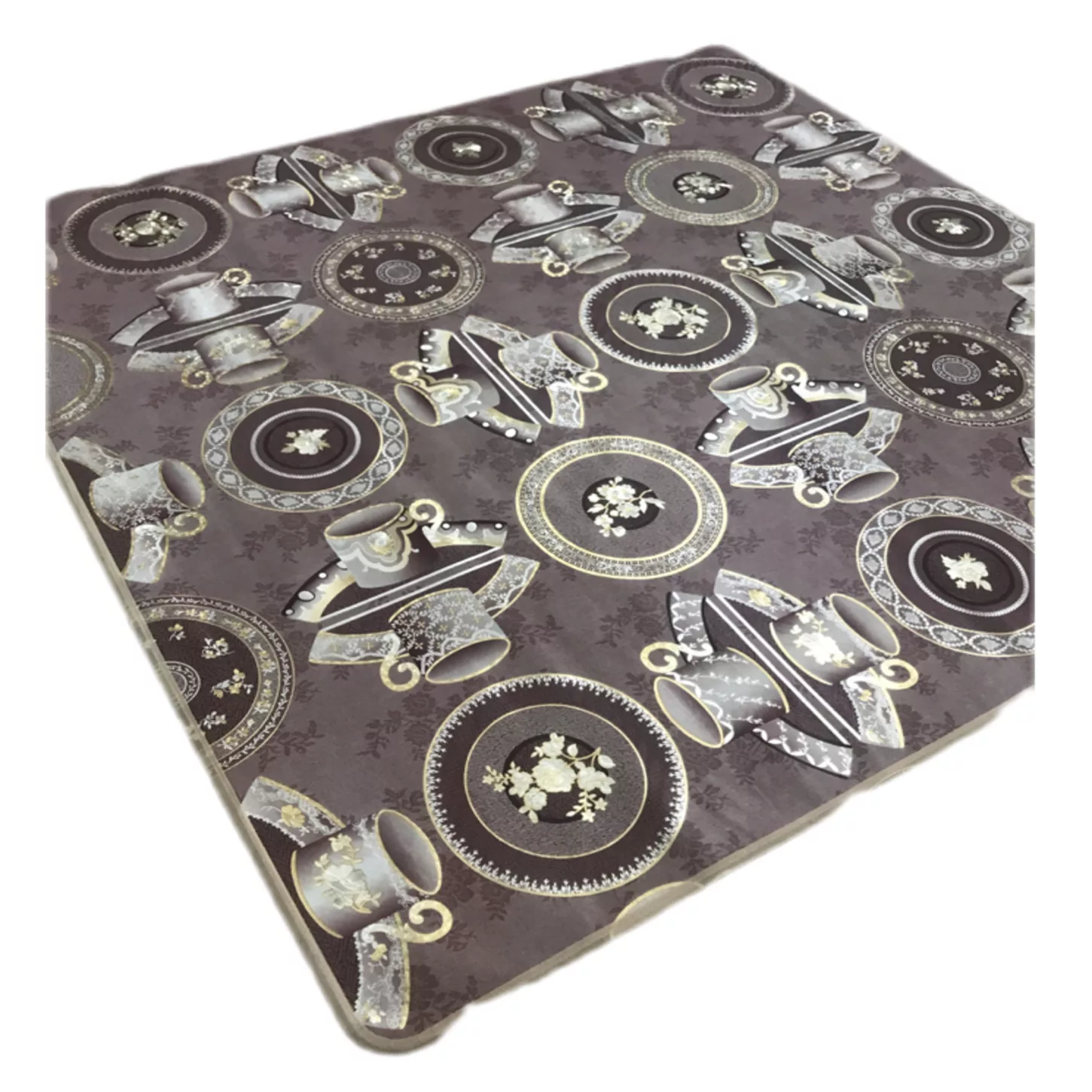 سفره 4 نفره مدل لوتوس طرح پشت نخی سایز 100×100 سانتی متر کد 05