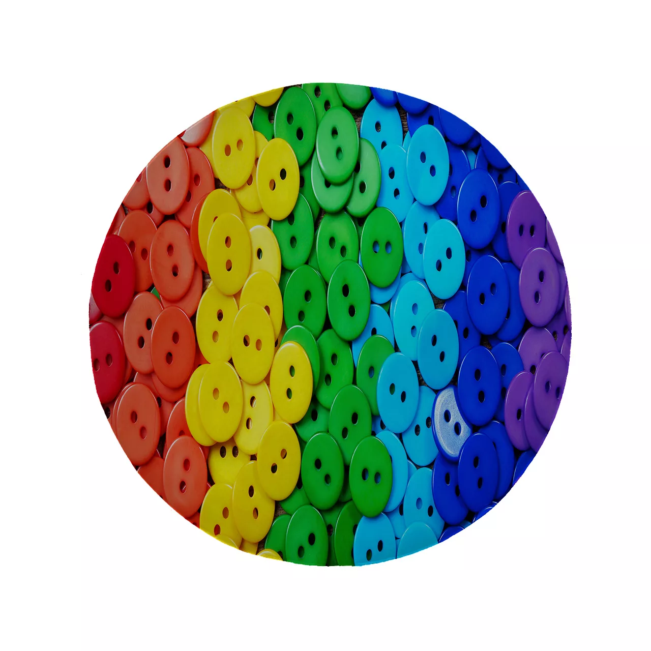 پادری مدل دایره طرح دکمه رنگی کد 5304 سایز 90 × 90 سانتی متر